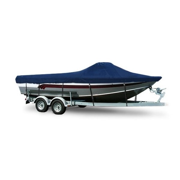 Eevelle Boat Cover ALUMINUM FISHING Walk Thru Windshield, Outboard Fits 18ft 6in L up to 100in W Navy SCAVWT18100B-NVY - main